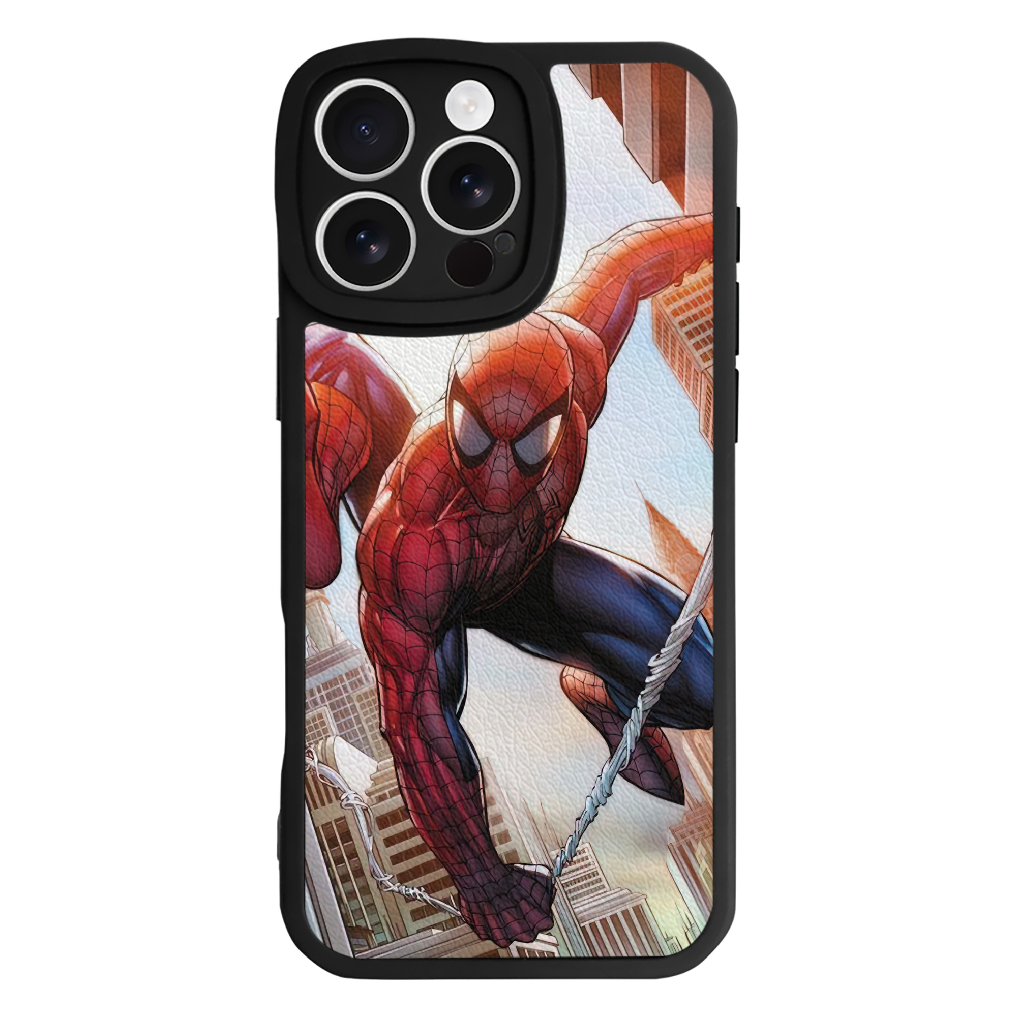 （画像用） Spider Man スパイダーマン 【iPhone 16シリーズ対応】シリコンスマホケース（レザー調） 材質：シリコン